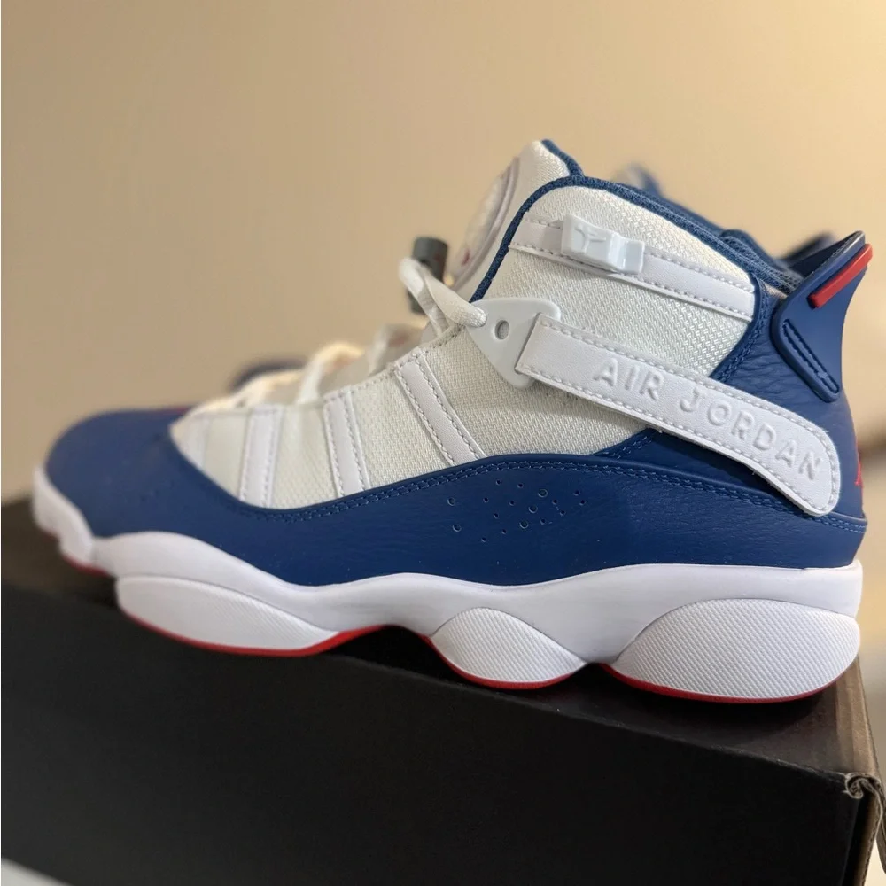 Nike Jordan 6 Rings True Blue and University Red Sneakers 8 - Picture 3 of 11